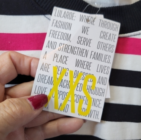 NWT Lularoe XXS Hannah crew striped pullover Top - Picture 12 of 13